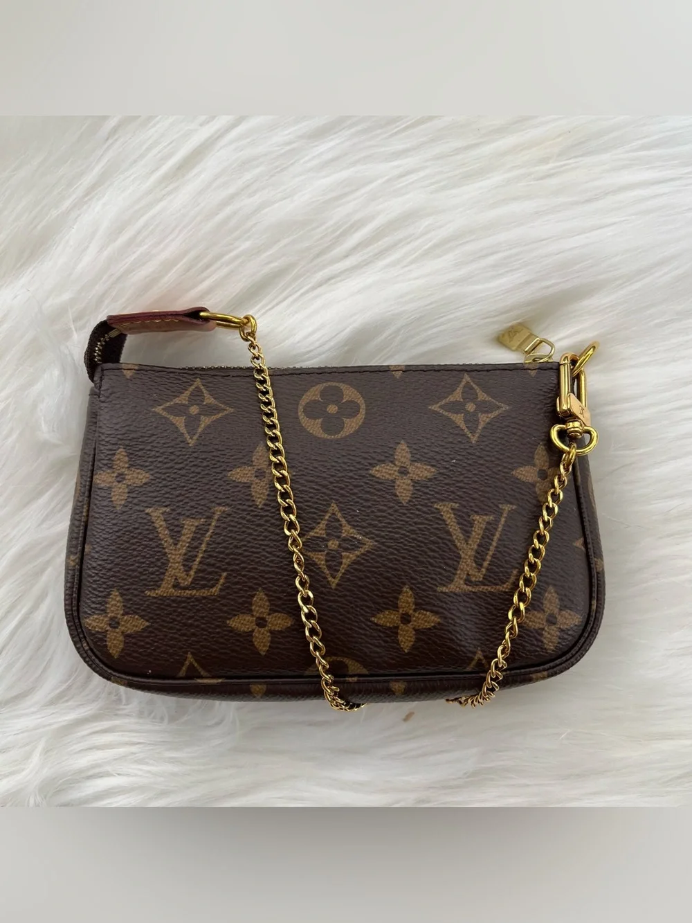 LOUIS VUITTON 2020 Monogram Pouchette Chain Y2K Mini Bag